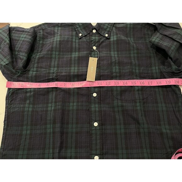 NWT J.CREW Blue Green Plaid Button Down Secret Wash Poplin Shirt Mens Sz S $90 - Picture 7 of 10